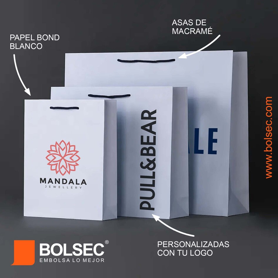 Bolsa de papel bond personalizada con tu logo